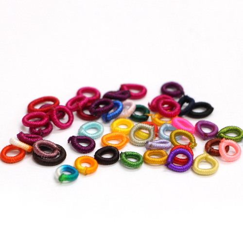 结手链配件手工小线圈单圈玉线彩色O型圈diy手绳隔片饰品材料