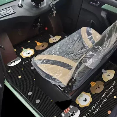 Universal Foot Pad – Four-Wheel Vehicle Crystal Velvet Car - four-dogs-polka-dot-rain-100140cm-cut-by-yourself