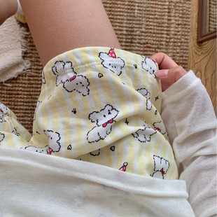 Category A! Cotton Double-Layer Gauze Shorts, Cute Women's Home Loose Printed Pajamas That Can Be Worn Outside