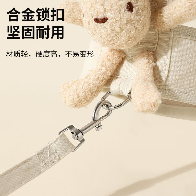 Pet conejo conjunto de pecho y espalda para cachorros, cuerda de tracción para gatos pequeños, artículos de correa de trabajo convenientes para evitar la liberación