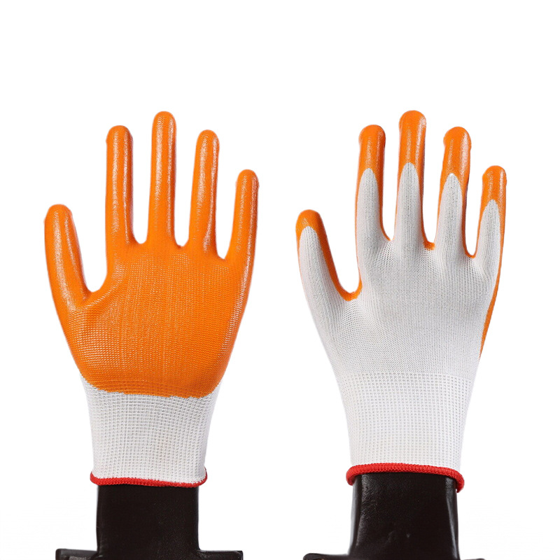 13 guantes de protección laboral de nitrilo de aguja, comercio exterior grande, personalizados, transpirables, cómodos y resistentes al desgaste, guantes de protección laboral de fábrica al por mayor