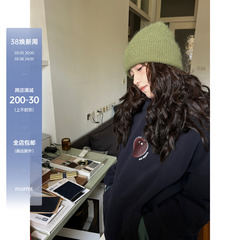 POXFFEE【一颗苹果】美式复古连帽卫衣外套秋季时尚宽松慵懒上衣