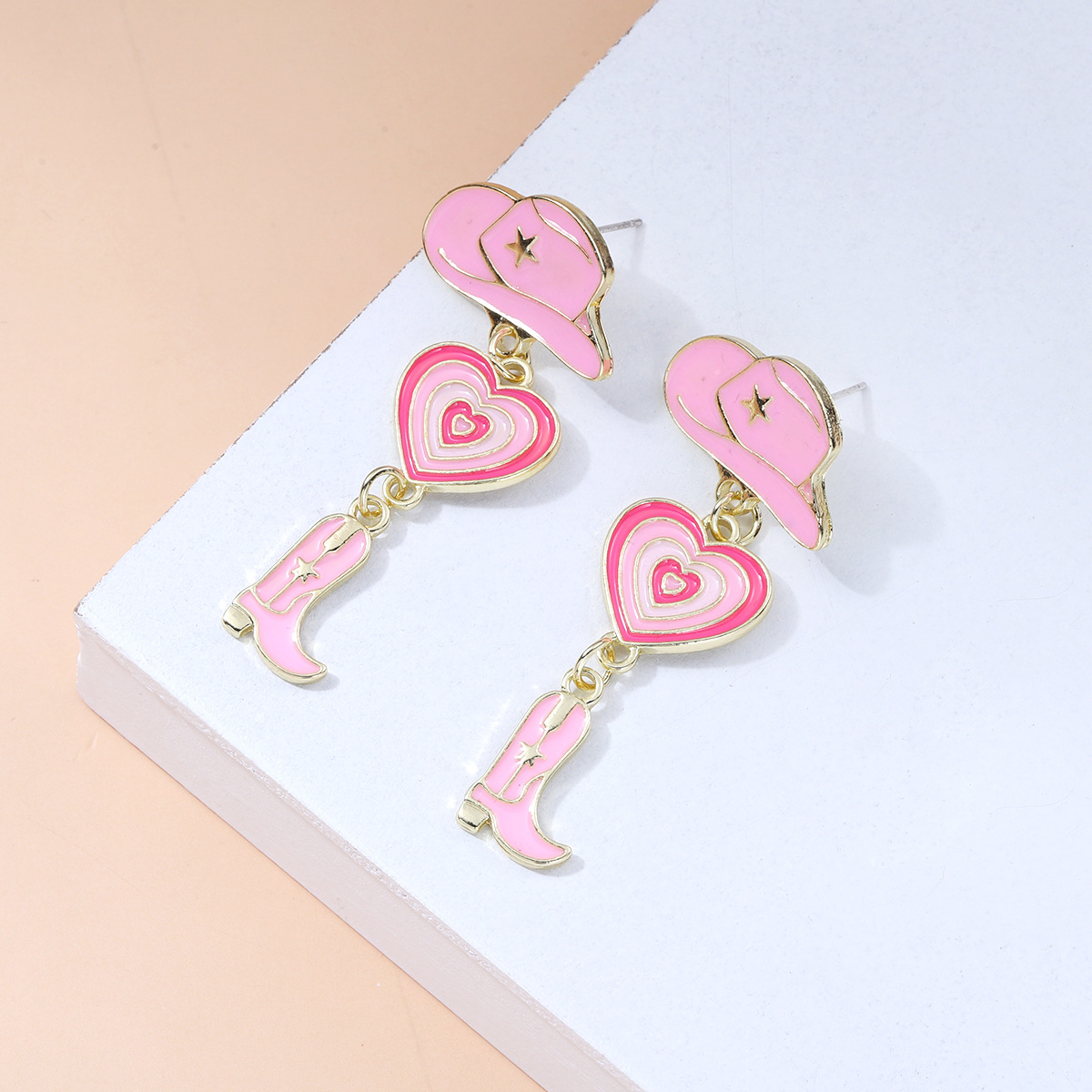 Heart Pattern Women'S Gender Heart Stoving Varnish Alloy No Inlaid Drop Earrings