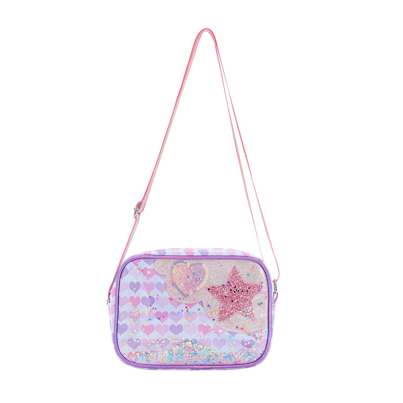 Women's Gender Women's Medium PVC Star Heart Shape Cute Square Zipper Crossbody Bag