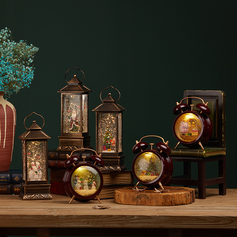 Decoraciones de Navidad escritorio con luces Decoraciones de cristal fantásticas caja de música caja de música regalos de Navidad