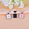 Golden metal perfume, earrings, bracelet, pendant, Chanel style