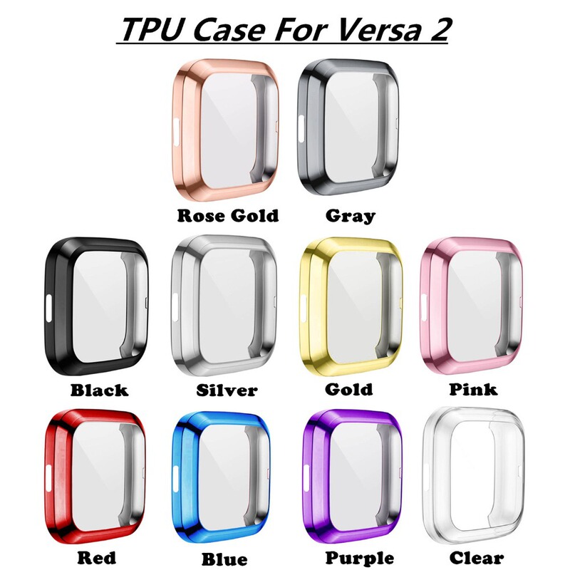For Fitbit Versa 2 Protective Case Versa 2 Electroplated TPU All-Coverage Drop-Resistant Protective Case