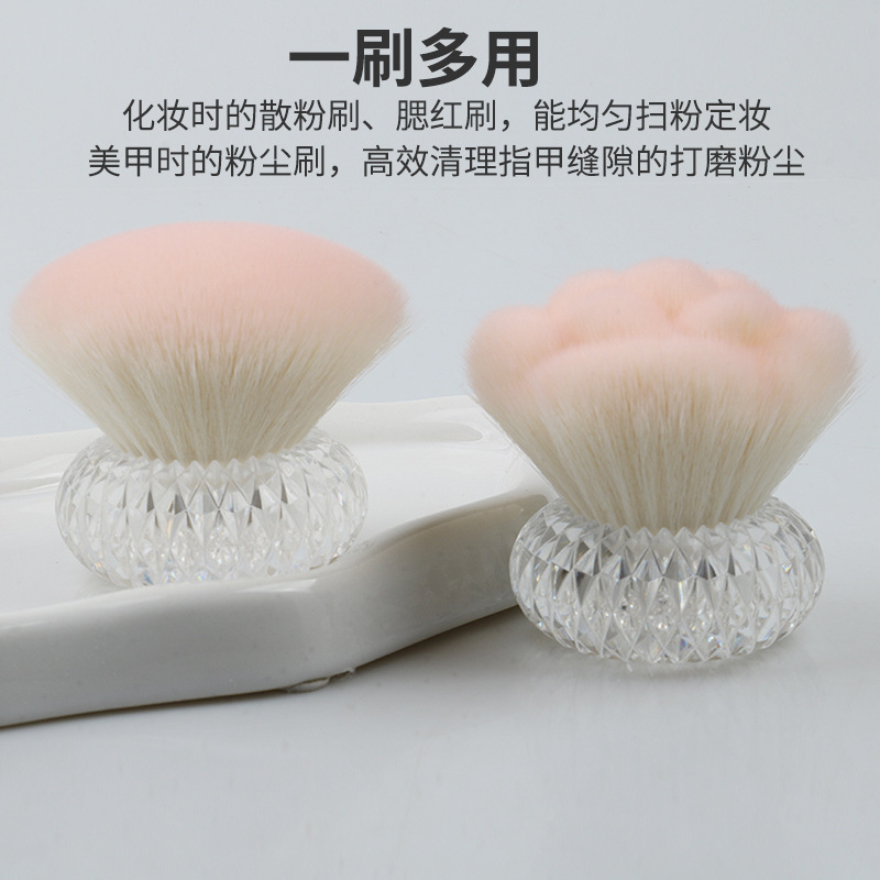 Brocha Limpiadora de Polvo Tipo Hongo Portátil para Uñas y Maquillaje