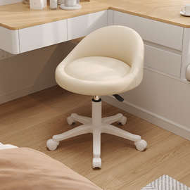 奶油风梳妆凳子女生卧室化妆椅轻奢美甲椅子新网红升降滑轮化妆椅