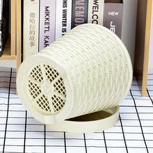 加厚竹编花盆 欧式高档室内圆形花盆绿萝多肉树脂塑料盆送托盘