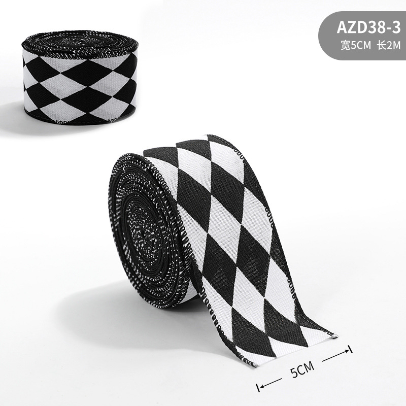5cm blanco y negro diamante Plaid