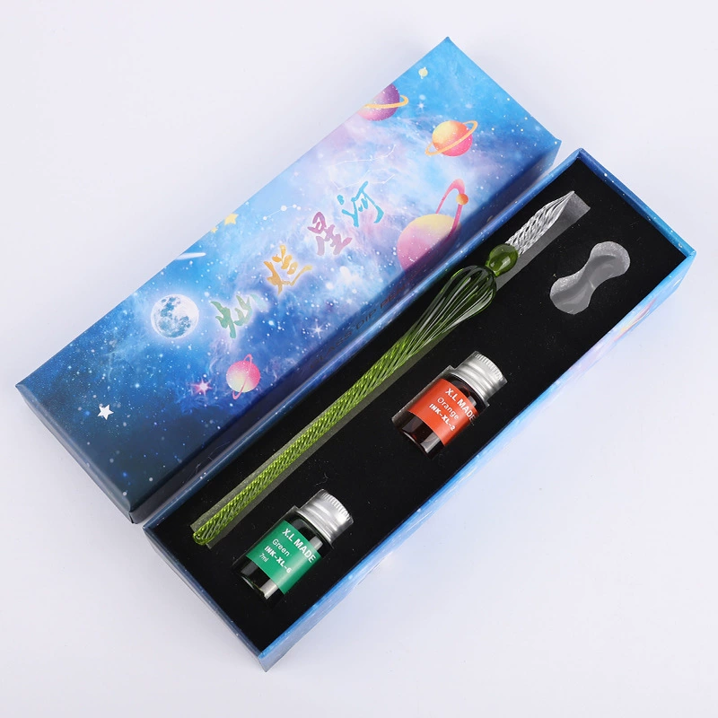 Glass rollerball pen, ink, brush for elementary school students, Birthday gift