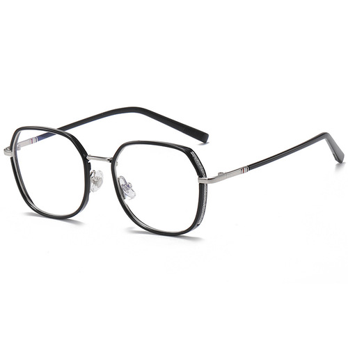 M2203 Polygonal Small Frame Shiny Frame Girls Without Makeup Internet Celebrity Flat Mirrors No Degree Can Be Matched With Myopia Glasses