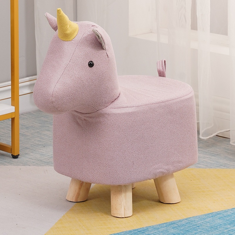 Fábrica directa taburetes para niños taburetes para animales taburetes de madera sólida para cambiar zapatos taburetes creativos pequeños taburetes de casa sala de estar dibujos animados lindos