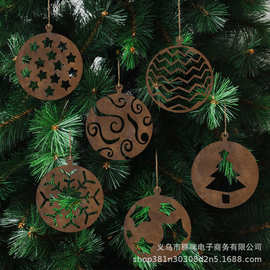 跨境亚马逊爆款圣诞花园装饰金属工艺品家居圣诞树庭院装饰挂件