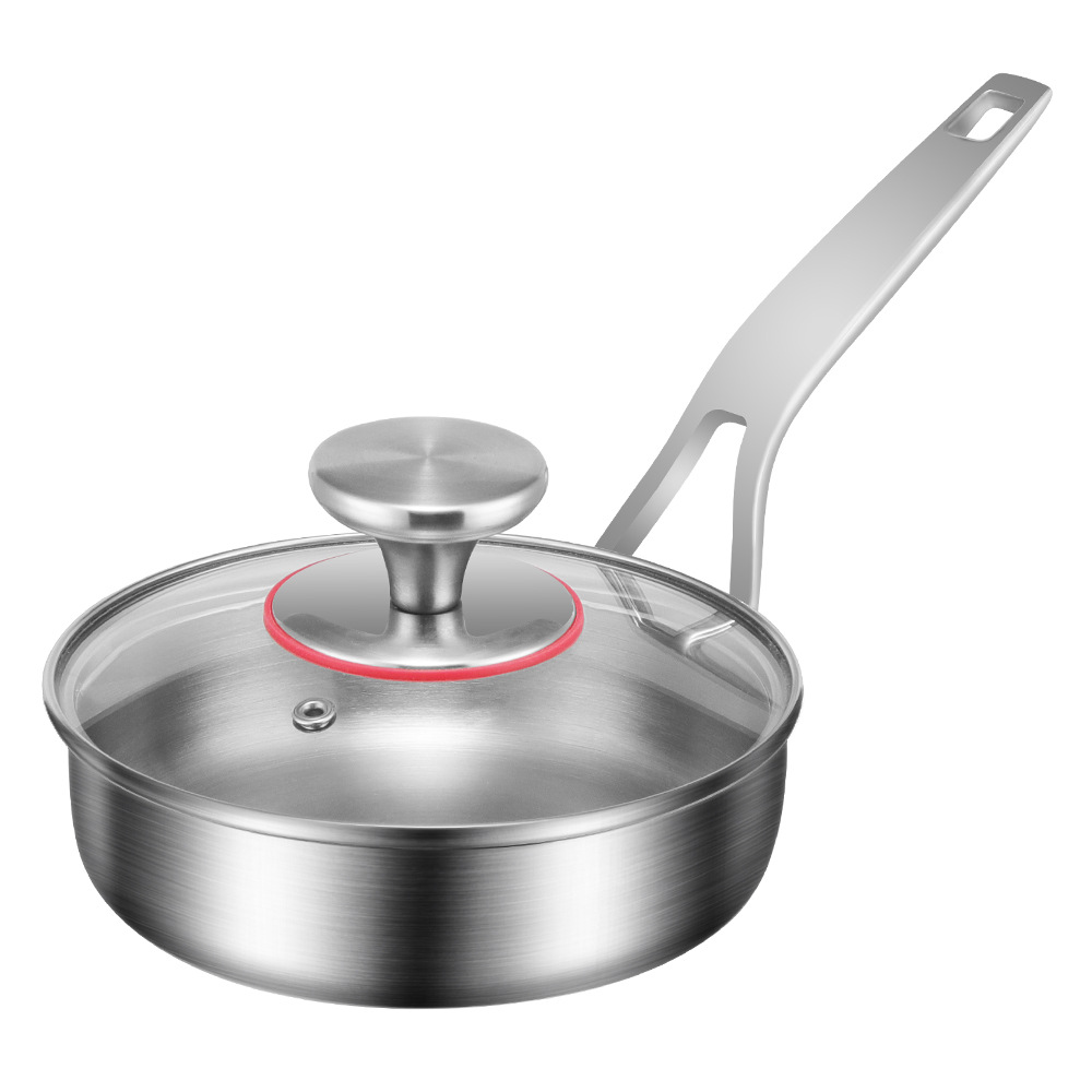 Marca Yiguo 316 auténtica sartén de acero inoxidable, bandeja de filete, sartén de acero de tres capas, mango extraíble europeo