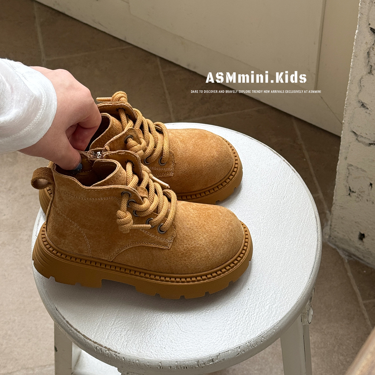 2026 Fall/Winter New Children's Genuine Leather Yellow Boots, Classic Versatile Martin Boots for Boys and Girls, Baby Short Boots