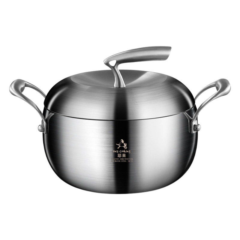 Acero inoxidable 316 olla de sopa de manzana gachas cocina fideos pequeña olla caliente hogar gas Cocina de Inducción universal profundización vapor alto