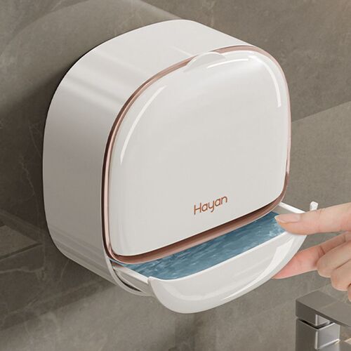 Soap box, no punching, wall-mounted household soap box, high-end drain with lid, light luxury bathroom soap storage rack