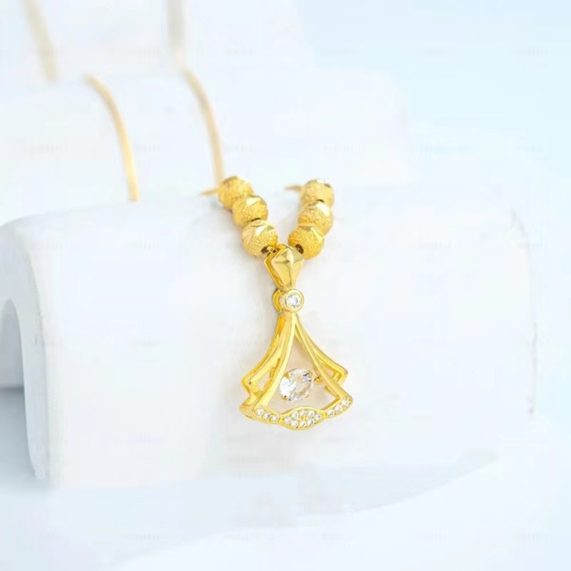 Fairy Style Dresses Alloy Copper Rhinestones Pendant Necklace In Bulk display picture 2