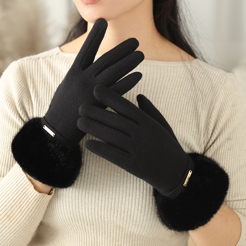 Invierno nuevo estilo de moda de color sólido guantes de calentamiento grueso para montar al aire libre guantes de conducción a prueba de frío
