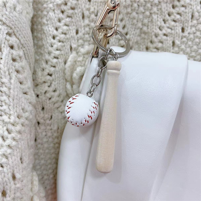 20g Weight Keychain Classification Daily, Sports Occasion Pu Leather Material Baseball, Tennis Racket Pattern Unisex Gender Simple Style Style Simple Style Baseball Tennis Racket Pu Leather Unisex Keychain 9