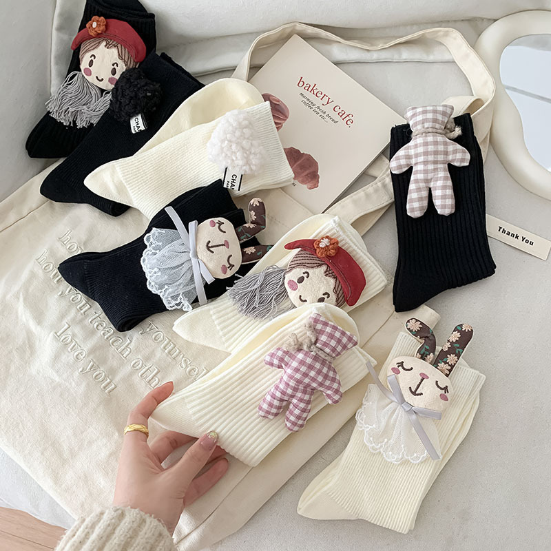 2024 autumn and winter new socks women's cute cartoon doll in the tube women's socks wholesale sweet accessories socks independent packaging 2024 autumn and winter new socks women's cute cartoon doll in the tube women's socks wholesale sweet accessories socks independent packaging