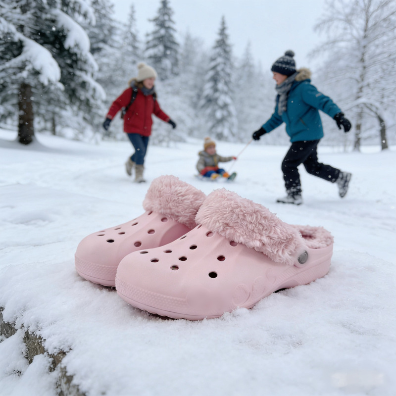 Celebrity Beiya Fleece-Lined Clogs for Men and Women, Fashionable and Versatile, Outdoor Snow Shoes, Comfortable Home Slippers with Added Fleece Celebrity Beiya Fleece-Lined Clogs for Men and Women, Fashionable and Versatile, Outdoor Snow Shoes, Comfortable Home Slippers with Added Fleece