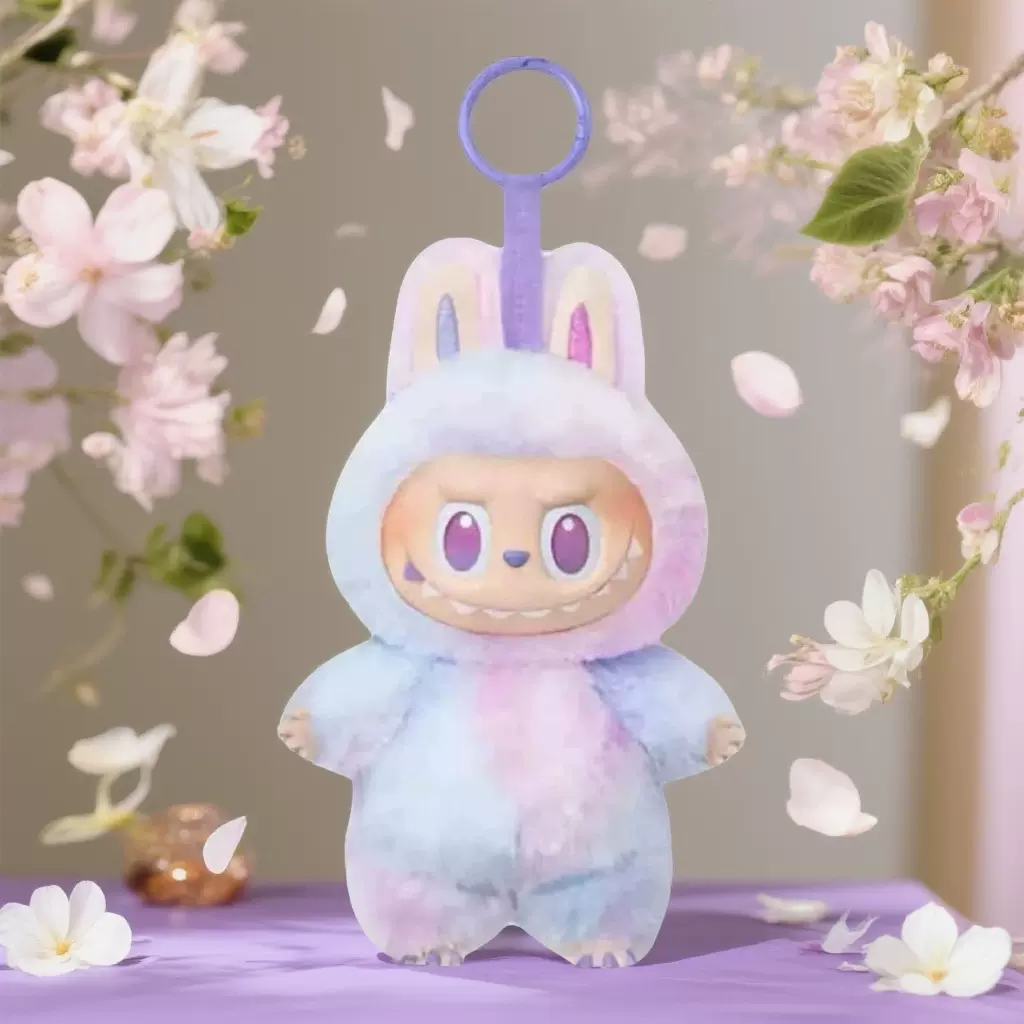 拉布布盲盒搪胶脸毛绒挂件拉布布娃娃三代四代五代拉布布公仔玩偶