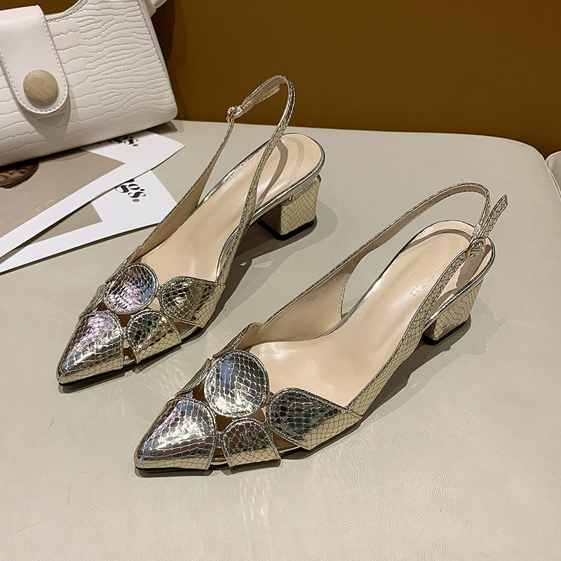 Fashionable high summer sandals, footwear, sexy shoes pointy toe, bright catchy style, European style