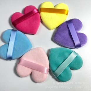 Loose Powder Puff double-sided Crystal velvet pressing makeup honey powder love heart-shaped puff makeup studio special puff factory