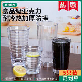 耐热PC大口径水果茶杯奶茶可乐饮品杯商用餐饮饭店摔不碎冷饮水杯