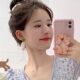 Dopamine Braided Flower Earrings Women's Summer Seaside Holiday Ear Studs Niche Light Luxury High-end Early Spring Accessories