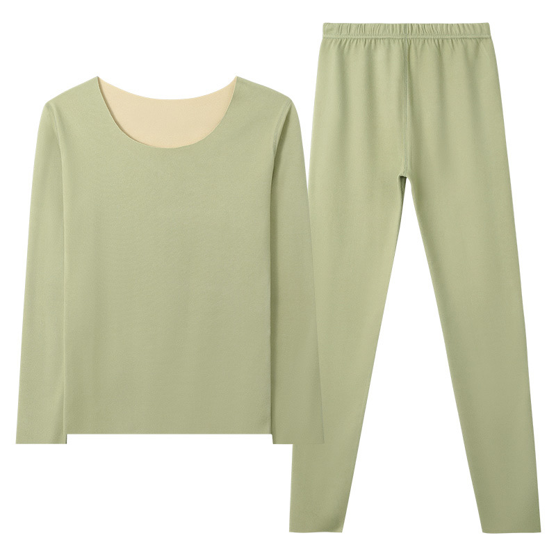 Calentamiento de ropa interior térmica de terciopelo para las mujeres forro de lana engrosada de doble cara cepillado traje de ropa interior térmica ropa de otoño pantalones largos para las mujeres
