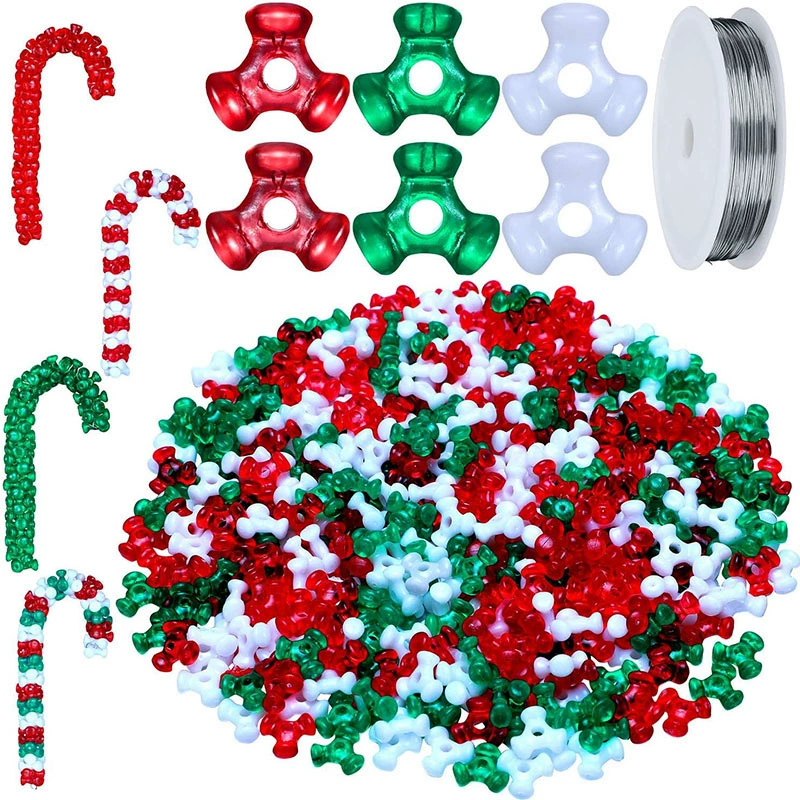 Рождественский DIY ручной набор из бисера Рождественская елка трость из бисера для детей DIY трехцветный бисер Рождественский набор