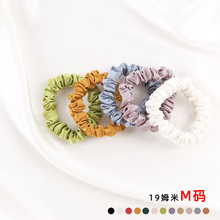 正品清仓19姆米真丝发圈2cm小号简约法式百搭桑蚕丝发绳皮筋发饰