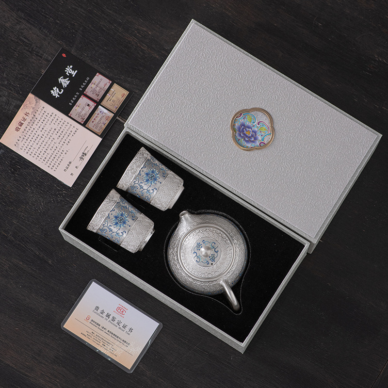 西施壶鎏银一壶两杯茶具套装镀银功夫茶具礼物高档节日伴手礼|undefined