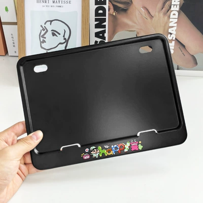 plate frame, alloy cartoon design, Electric vehicle license plate frame - black-shin-chan