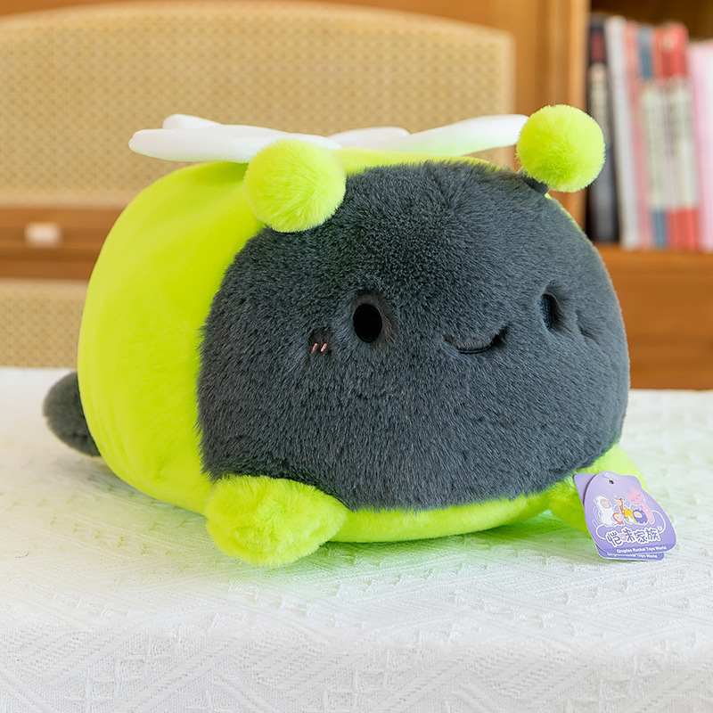 Almohada de peluche de luciérnaga con luces, cojín de muñeca luminosa, regalo para niños, muñeca que se ilumina al acariciarla.