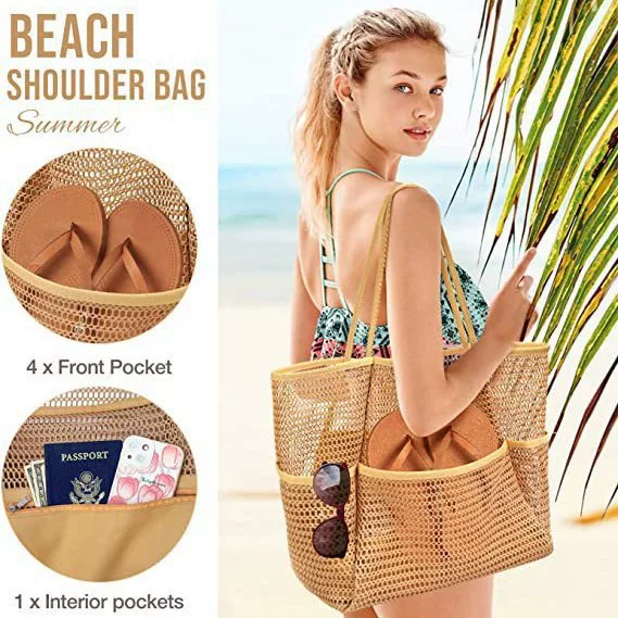 Amazon's Best-Selling Men's and Women's Swimming Beach Bag, Portable Shoulder Storage Bag, Crossbody Bag, Versatile Mesh Bag, Portable