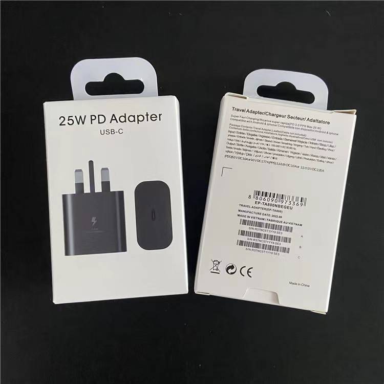 Aplicable a Samsung 25W cargador europeo note20/S20 +/Note10/S22 cabeza de carga del teléfono móvil al por mayor
