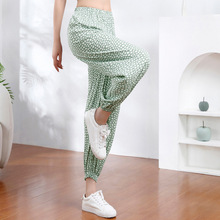 灯笼裤女夏薄款宽松垂感防蚊束脚裤度假休闲花裤子波西米亚清凉裤