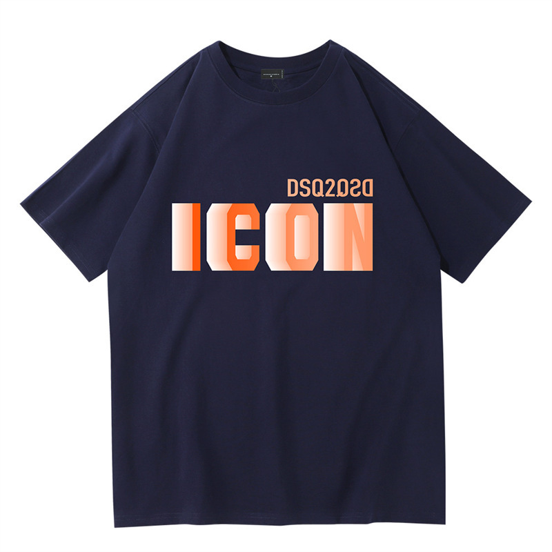 クロスボーダーTシャツ、トレンド高級メンズニットセーター、ポロシャツ、レタープリント、ラウンドネック、半袖|undefined