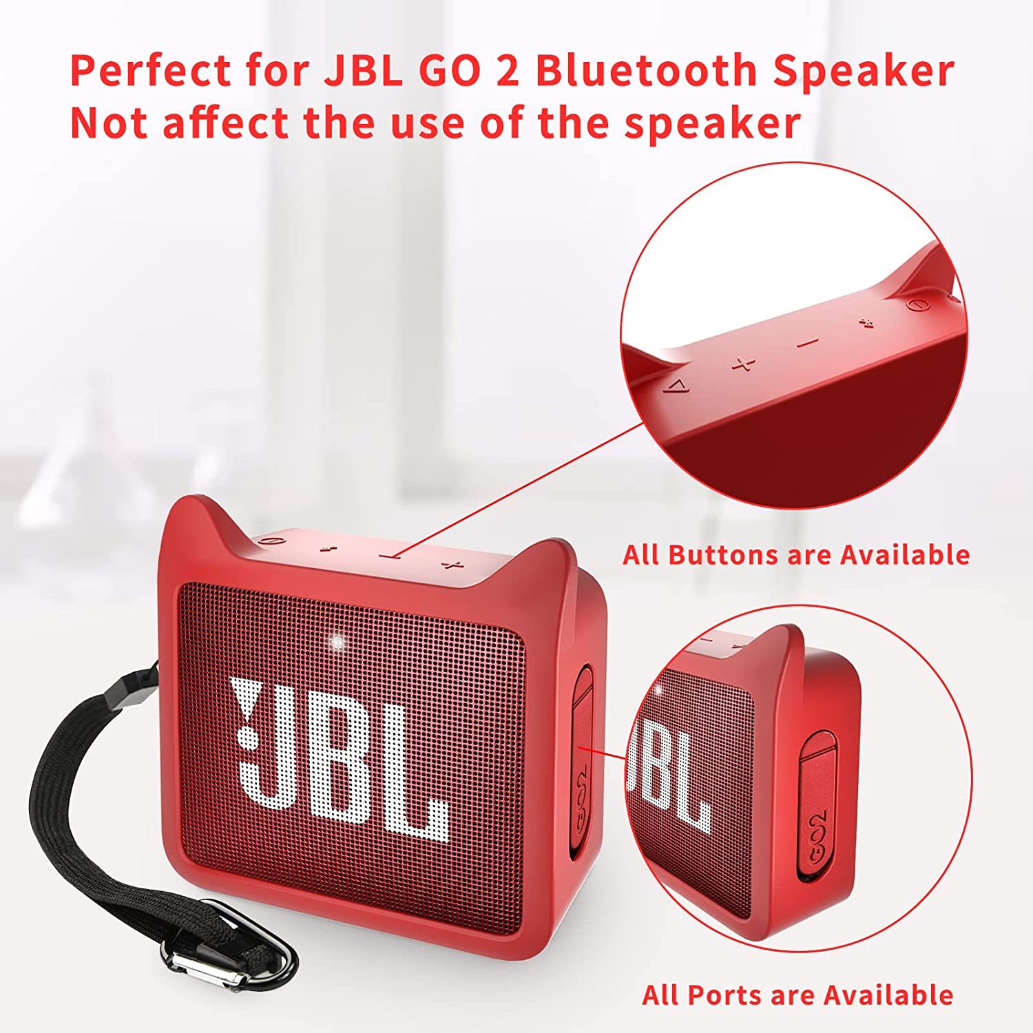 Aplicable a JBL GO2 Altavoz Bluetooth cubierta protectora de silicona de cuatro esquinas carcasa resistente a caídas cubierta de la caja de almacenamiento de audio de segunda generación de ladrillo dorado