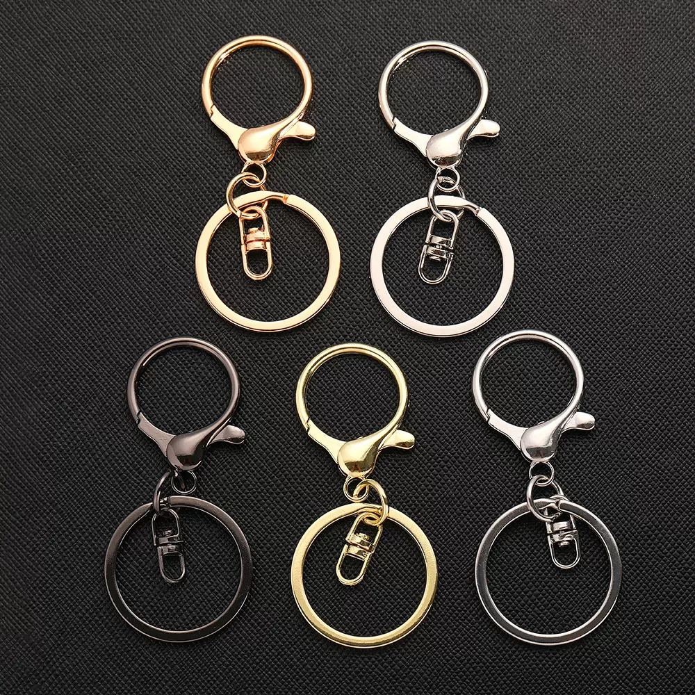 diy钥匙扣配件新款龙虾扣钥匙圈三件套箱包五金公仔饰品挂扣批发