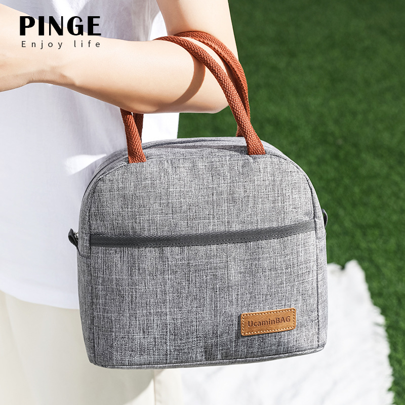 2023 New Thick Aluminum Foil Office Lunch Bag Portable Insulated Meal Container Bag Student Aluminum Foil Bento Box