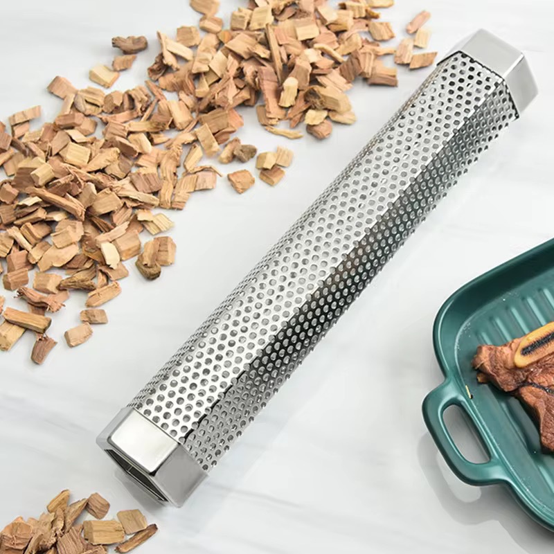 Smoker Tube Cross-Border Stainless Steel Smoker Pipe Fruit Wood Box Bbq Box Outdoor Cold Smoke Box Bbq Tools
