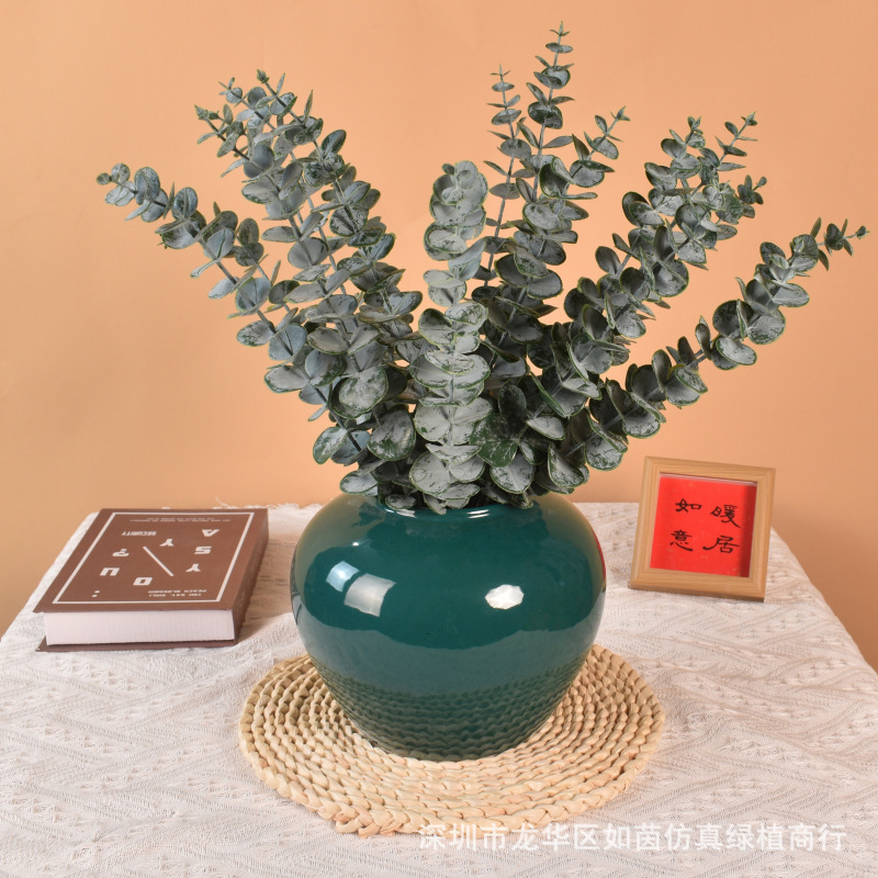 Cross-Border Eucalyptus Money Leaf Artificial Flowers Wholesale, Simulated Green Plants, Artificial Bouquets, Wedding Decoration Arrangements, Simulated Floral Art