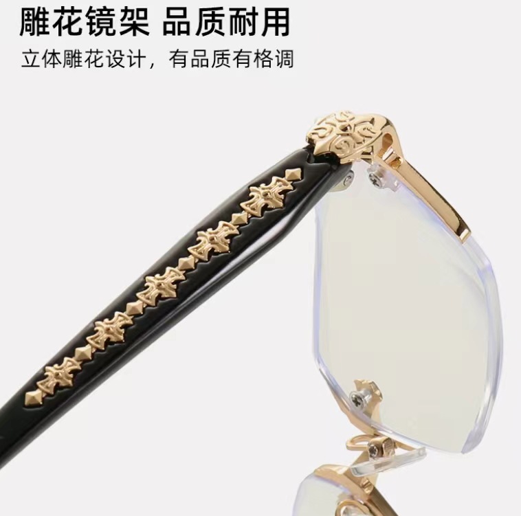新款無框防藍光老花鏡鑽石切邊金屬老花眼鏡時尚閱讀護眼智能眼鏡