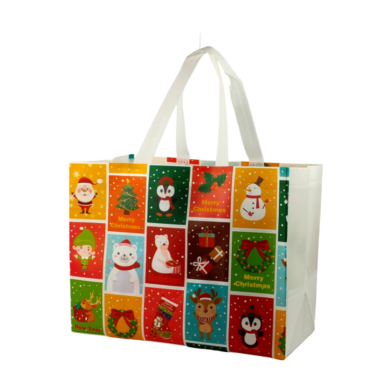 Bolso no tejido de Navidad bolso de mano logotipo personalizado gran película de dibujos animados transfronterizos alta sensación bolsa de embalaje de regalo